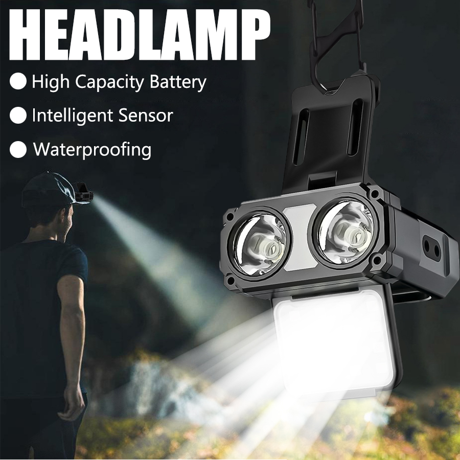 Fishing Headlamp - 센서 COB LED 헤드램프 캡 클립