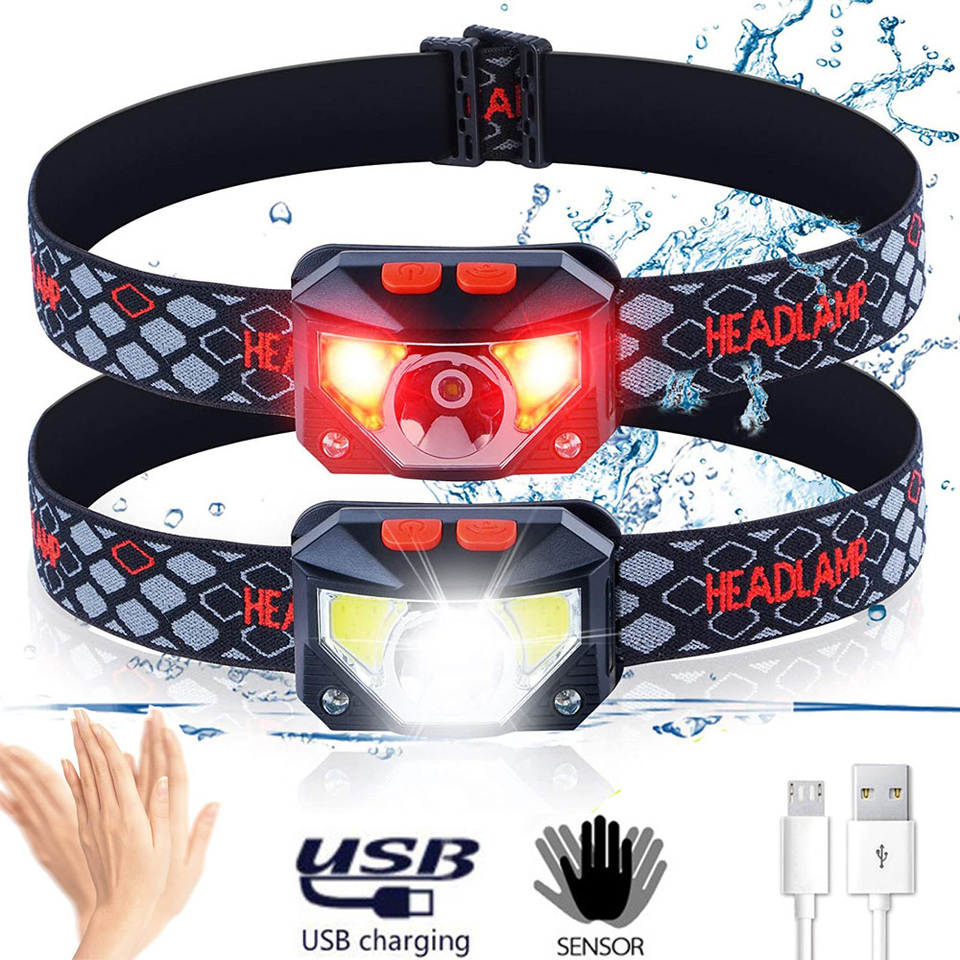 Fishing Headlamp - 8가지 모드 LED 헤드라이트 핸즈프리 모션