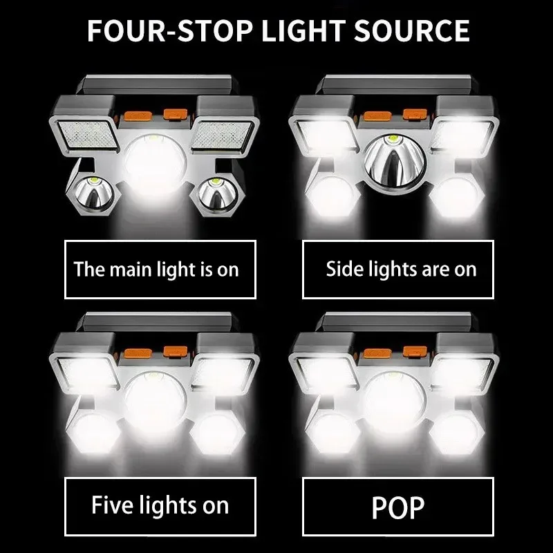 5 LED 손전등 충전식 내장 리튬 배터리 강력한 헤드 - Fishing Headlamp 리뷰 및 가격