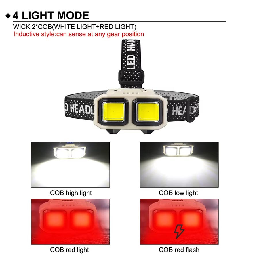 COB LED 헤드램프 충전식 헤드라이트, 야외 캠핑  - Fishing Headlamp 리뷰 및 가격