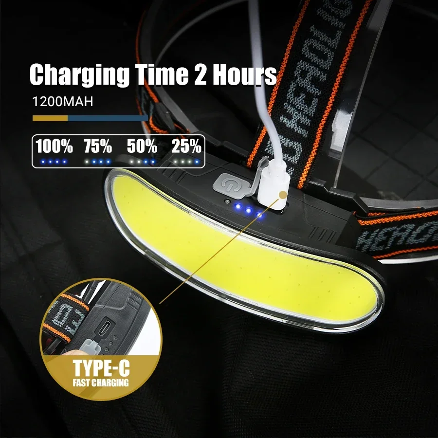 강력한 COB LED 헤드램프 Type-c 충전식 휴대 - Fishing Headlamp 리뷰 및 가격